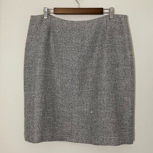 Tahari Tweed Pencil Skirt - Gray/Silver 16